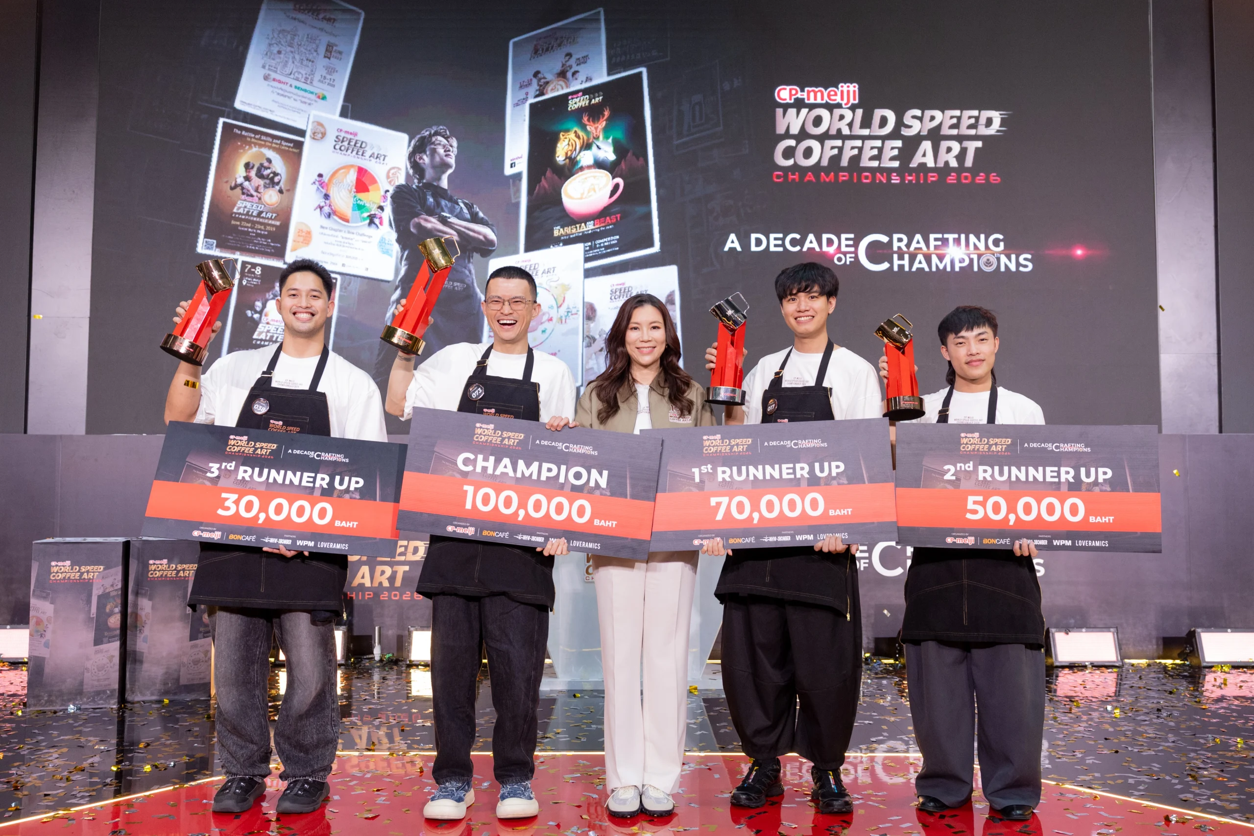 ซีพี-เมจิ ฉลองทศวรรษเวทีแข่งขันระดับโลก CP-Meiji World Speed Coffee Art Championship 2026โดย ลิม ซี ยวน (Lim Zi Yuan) บาริสต้ามาเลเซีย คว้าแชมป์ปีล่าสุด