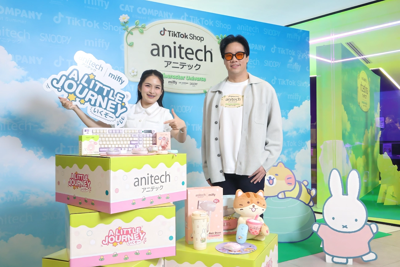 anitech ผนึก TikTok Shop รุกตลาดออนไลน์ ตอกย้ำแบรนด์ก้าวสู่ปีที่ 22 ตั้งเป้าปั้นเครือข่าย Affiliate 10,000 ราย พร้อมส่งมอบสินค้า 25 ล้านชิ้นภายในปี 2571เดินหน้ากลยุทธ์ Omni-Channel เชื่อมตลาดออนไลน์–ออฟไลน์ และ Character Marketing 3 ทวีปต่อยอด Snoopy, Sanrio เปิดตัว Cat Company และ Miffy มุ่งสร้างการเติบโตอย่างมั่นคงในระยะยาว